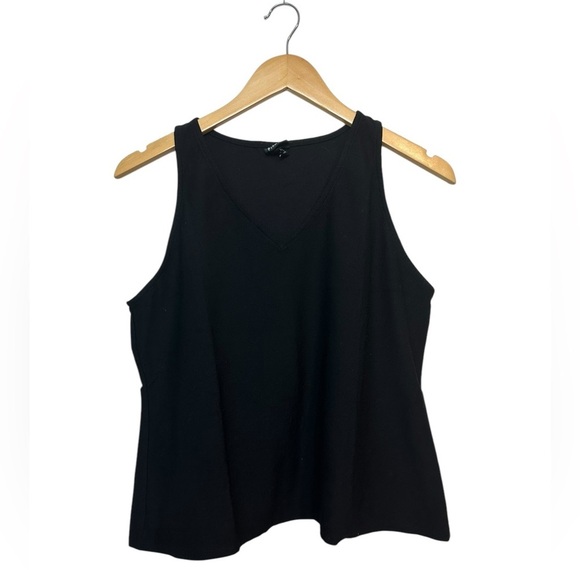 Eileen Fisher | Women’s Black V Neck Tank Top | Viscose, Nylon, Spandex | Large - Picture 1 of 4